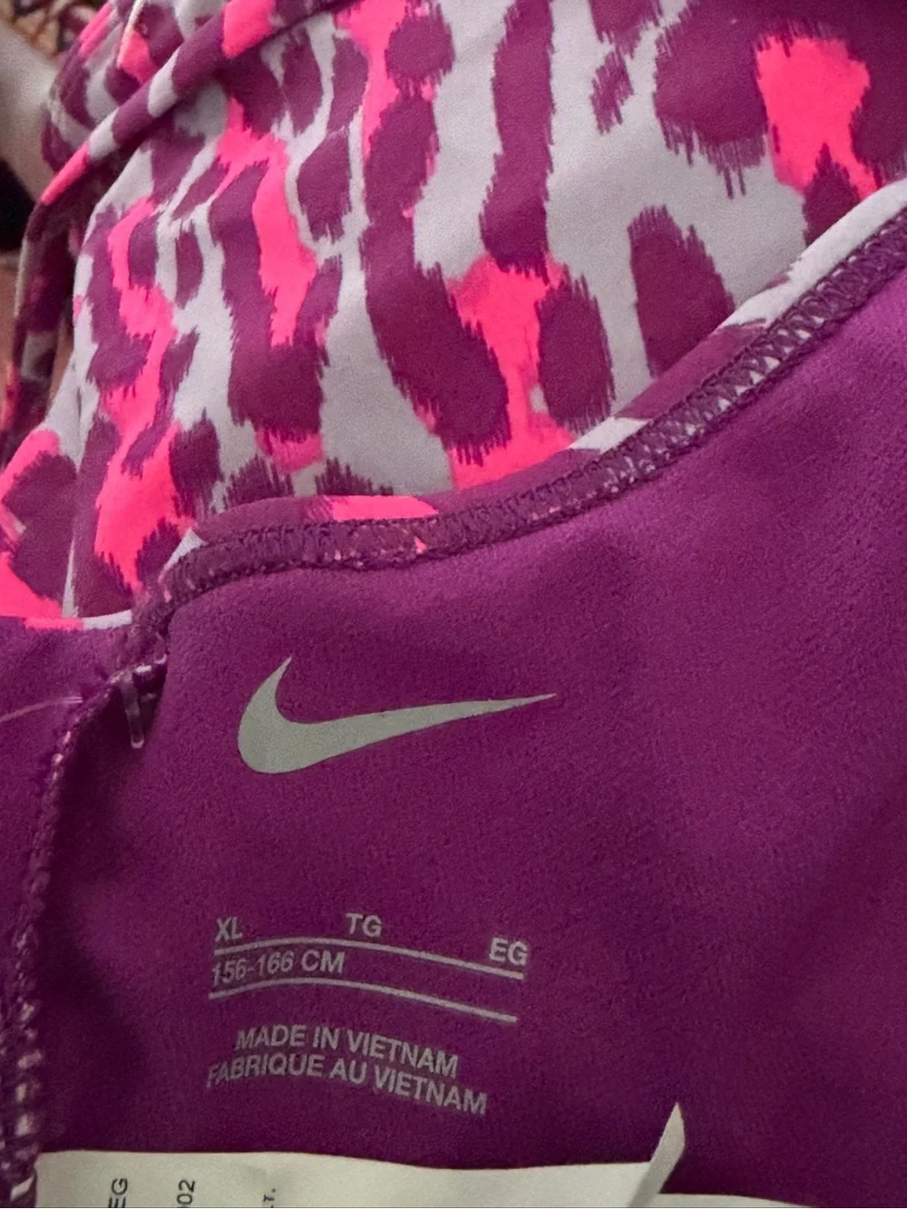 NWT Nike Girls' Wild Lace up Pink Leopard Print One-Piece Swimsuit size XL